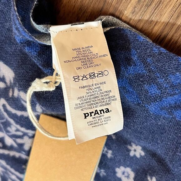NWT Prana Lucy Scraf Unisex O/S Steel Blue Wool Blend Womens - Picture 6 of 8